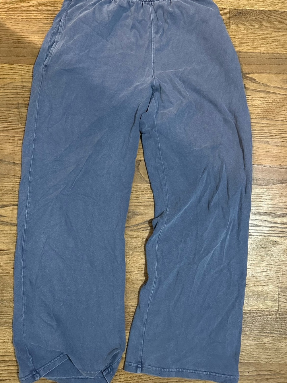 Brandy Melville Navy Blue Elastic Waist Wide-Leg Pants